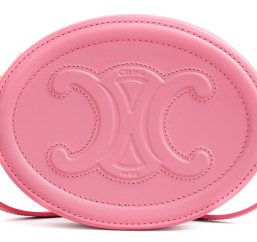 CELINE 트리옴프 스무스 소가죽 지갑, 숄더 백, 크로스바디 백 레귤러 여성 캔디 & 핑크(L16*W4*H12cm)