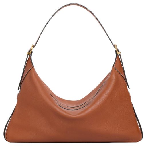 CELINE 소프트 송아지 가죽 숄더백 핸드백 L 여성 브라운(L43*W7*H30cm)
