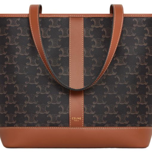 셀린느 트리옹프 캔버스 & 카프스킨 스몰 카바스 탄(L26.5*W12*H23cm)