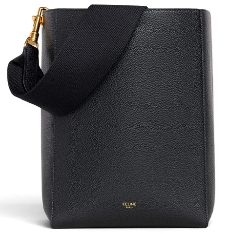 셀린느 소프트 그레인드 카프스킨 상글 스몰 버킷백 블랙(L18*W12*H25cm)