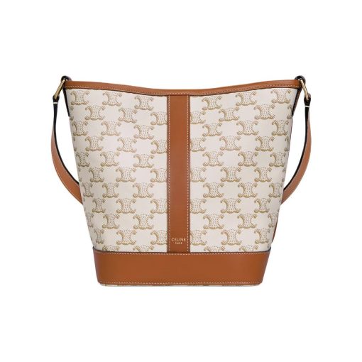 셀린느 스몰 버킷 트리옹프 캔버스 카프스킨 화이트(L26*W13*H22cm)