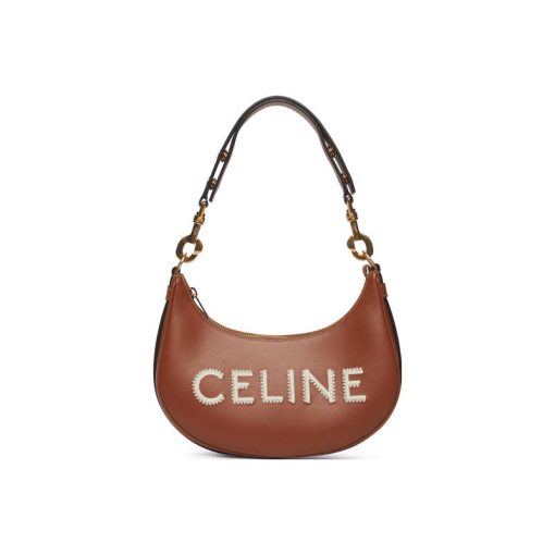 CELINE 아바 송아지 가죽 숄더 백, 핸드백, 숄더 백 여성 브라운(L23*W6*H13.5cm)