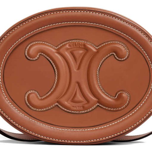 셀린느 스무스 카프스킨 오발 백 레더 트리옹프 탄(길이20 × 너비6 × 높이15cm)