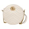 구찌 GG 마몬트 가죽 라운드 백, <브랜드_1>e 어깨 크로스백 미니 여성 화이트(L18.5*W6.5*H18.5cm)