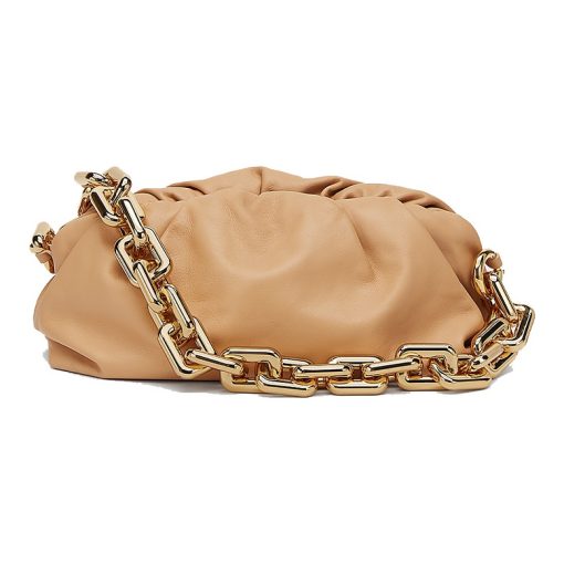 보테가 베네타 레더 체인 숄더백 아몬드(L31*W12*H16cm)