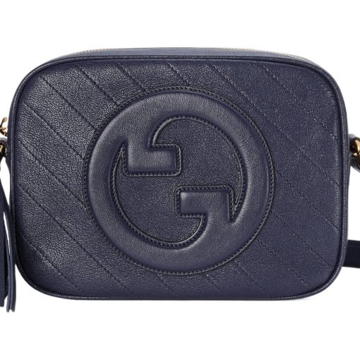 구찌 블론디 스몰 숄더백 블루 레더(L21.08*W7.87*H15.49cm)