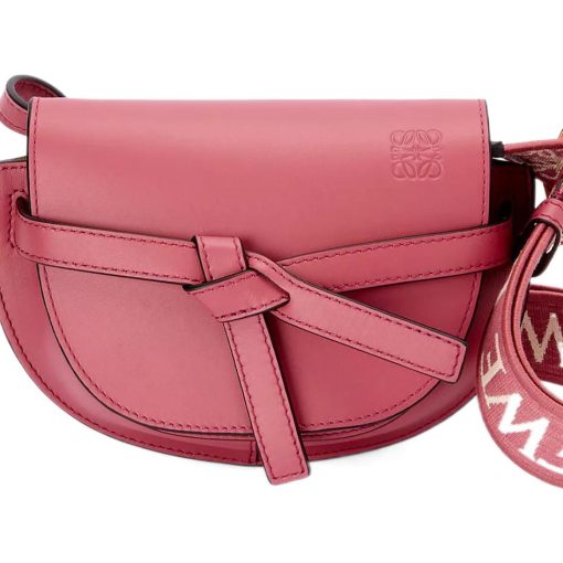 로에베 미니 게이트 듀얼백 소프트 카프스킨 자카드 플럼로즈(L21*W9.5*H12.5cm)