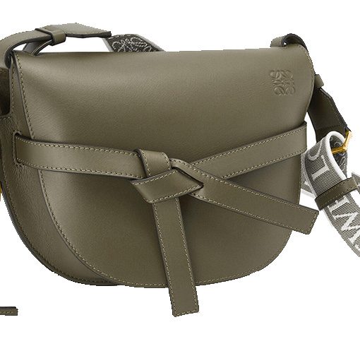 로에베 스몰 게이트 백 인 소프트 카프스킨 앤 자카드 어텀 그린(L25*W11.5*H19cm)