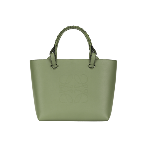 로에베 안그램 소가죽 토트 가방, 핸드백, 숄더 백 S 여성 피 그린(L25*W14*H29cm)