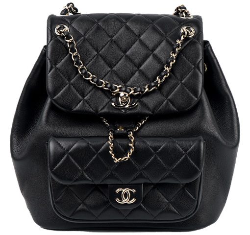 샤넬 백팩 카프스킨 & 골드 메탈 블랙(L22*W18*H24.5cm)