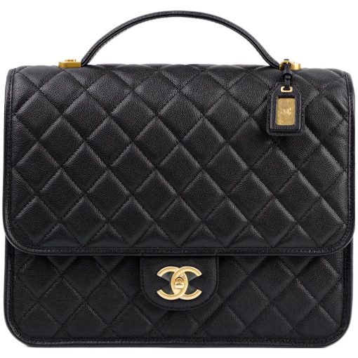 샤넬 라지 백팩 그레인드 프스킨 & 골드 메탈 블랙(라이트 섀도우*H: 31*10*24cm)