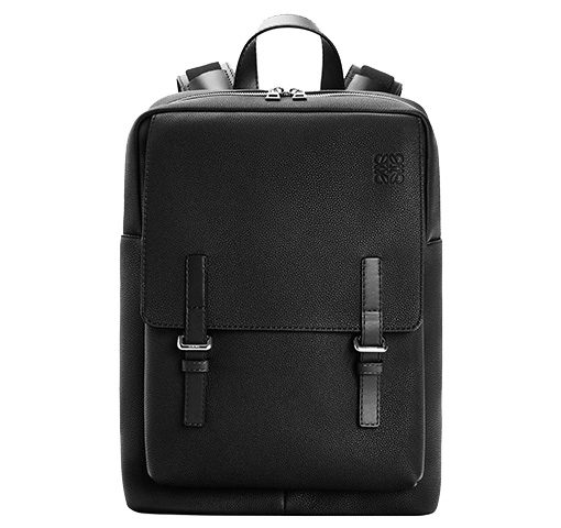 로에베 밀리터리 백팩 인 소프트 그레인드 카프스킨 블랙(L29*W12*H38cm)