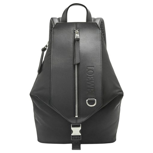 로에베 나일론 카프스킨 스몰 컨버터블 백팩 블랙(L24*W16*H41cm)