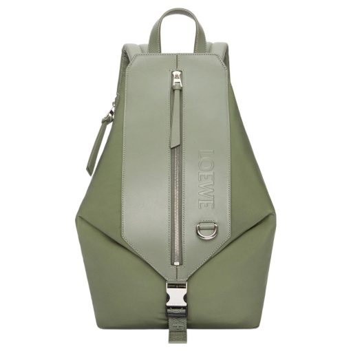 로에베 나일론 카프스킨 스몰 컨버터블 백팩 카키 그린(L24*W16*H41cm)