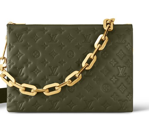 LOUIS VUITTON 쿠션 양가죽 크로스백, 숄더 백 M 여성 카키(L34*W12*H24cm)