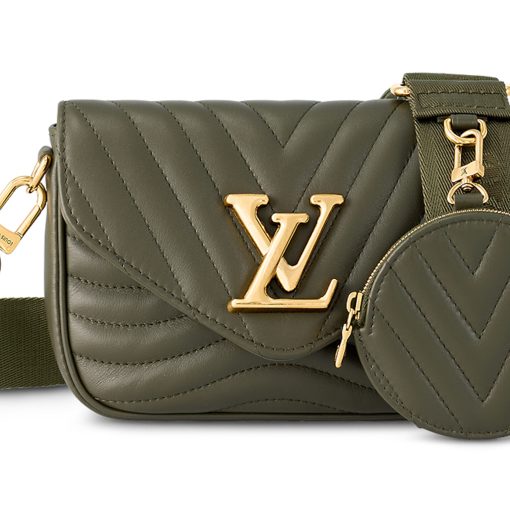 LOUIS VUITTON 신형 웨이브 송아지 가죽 숄더 백, 크로스 백 여성 카키 그린(L19*W5*H14cm)