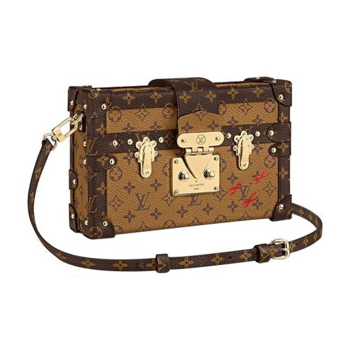 LOUIS VUITTON 코팅 캔버스 박스 백, 하드 박스 백, 스몰 스퀘어 백, 클러치, 원 숄더 크로스백 여성 브라운(L20*W5*H12.5cm)
