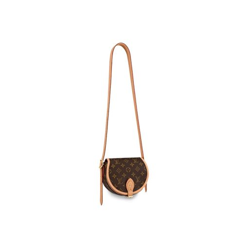 LOUIS VUITTON 소가죽 패치워크 캔버스 피글렛 가방 새들 가방, <브랜드_1>e 어깨 크로스백 레귤러 여성 브라운(L18*W8*H15cm)