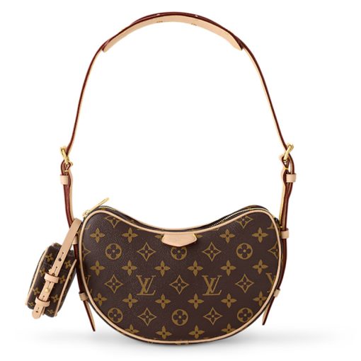 LOUIS VUITTON 캔버스+가죽 핸드 백, 숄더 백 여성 브라운(L25*W5*H15cm)