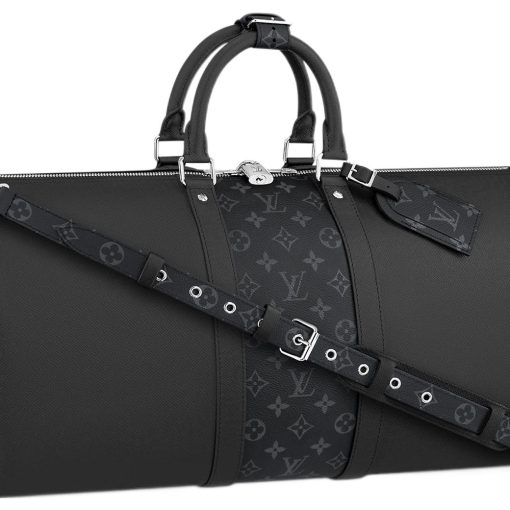 LOUIS VUITTON 키폴 캔버스+가죽 핸드백 여행 가방 남성 블랙(L50*W23*H29cm)