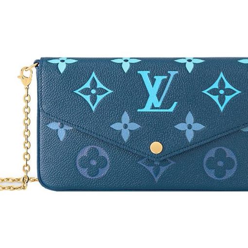 LOUIS VUITTON 포셰트 Félicie 소가죽 3 in 1 크로스백, 숄더 백 여성 다크 블루(L21*W3*H12cm)