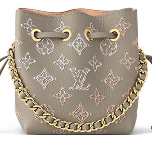 LOUIS VUITTON 인그레이브 펀칭 처리 소가죽 문라이트 여신 버킷 백, <브랜드_1>e 어깨 크로스백 레귤러 여성 그레이(L10.5*W11*H13cm)
