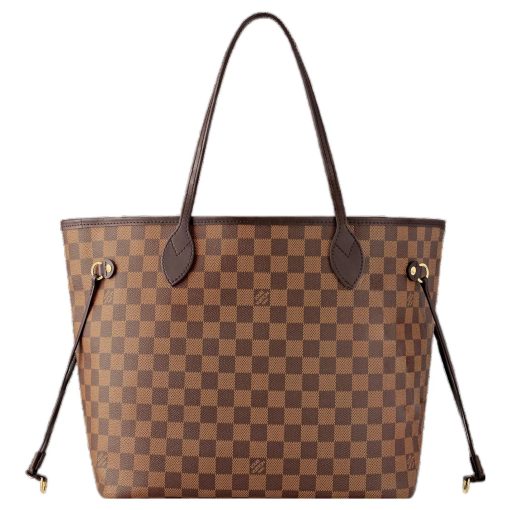 LOUIS VUITTON NEVERFULL 코팅 캔버스 및 소가죽 트림 토트 가방, 쇼핑백, 숄더 백, 핸드백 M 여성 브라운(L31*W14*H28cm)