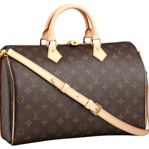 LOUIS VUITTON 스피디 코팅 캔버스 핸드백, 숄더 백, 크로스백, 여행 백 여성 브라운(L35*W18*H23cm)