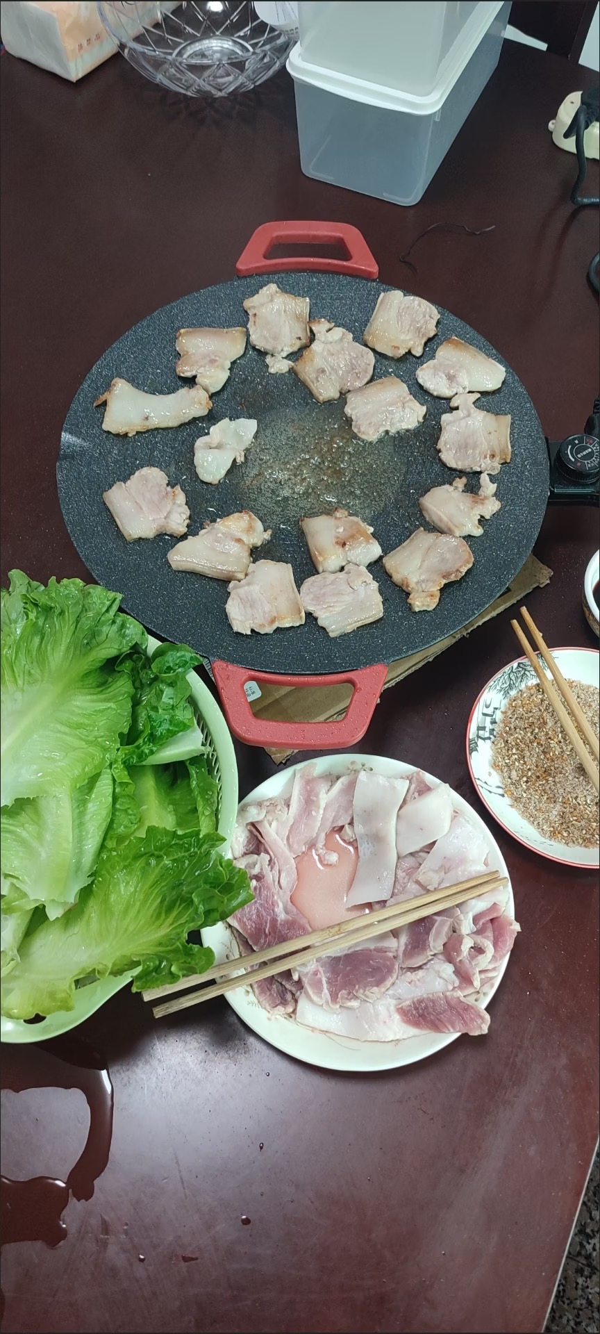 전기 그릴팬 야외용 전기 바비큐 그릴 가정용 다기능 논스틱 불판 photo review