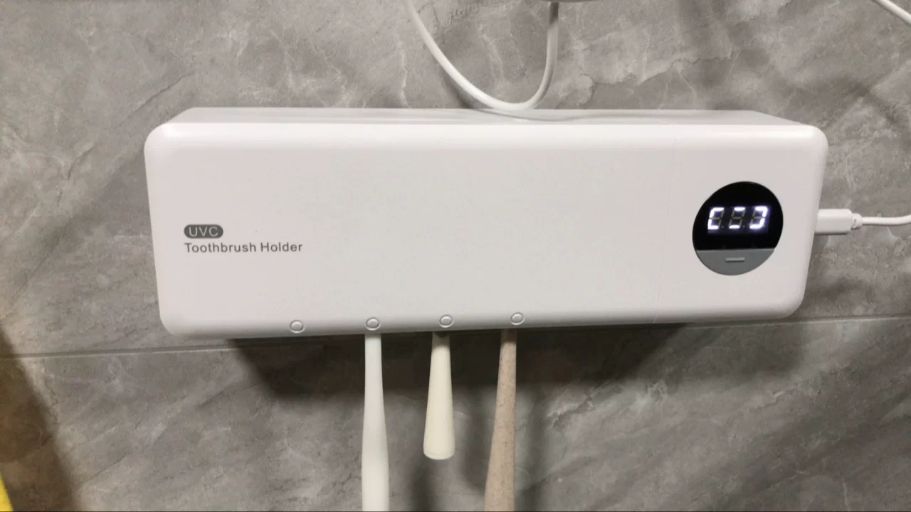 가정용 칫솔 살균기 USB 충전 스마트 디지털 표시 UV 살균 칫솔 거치대 photo review