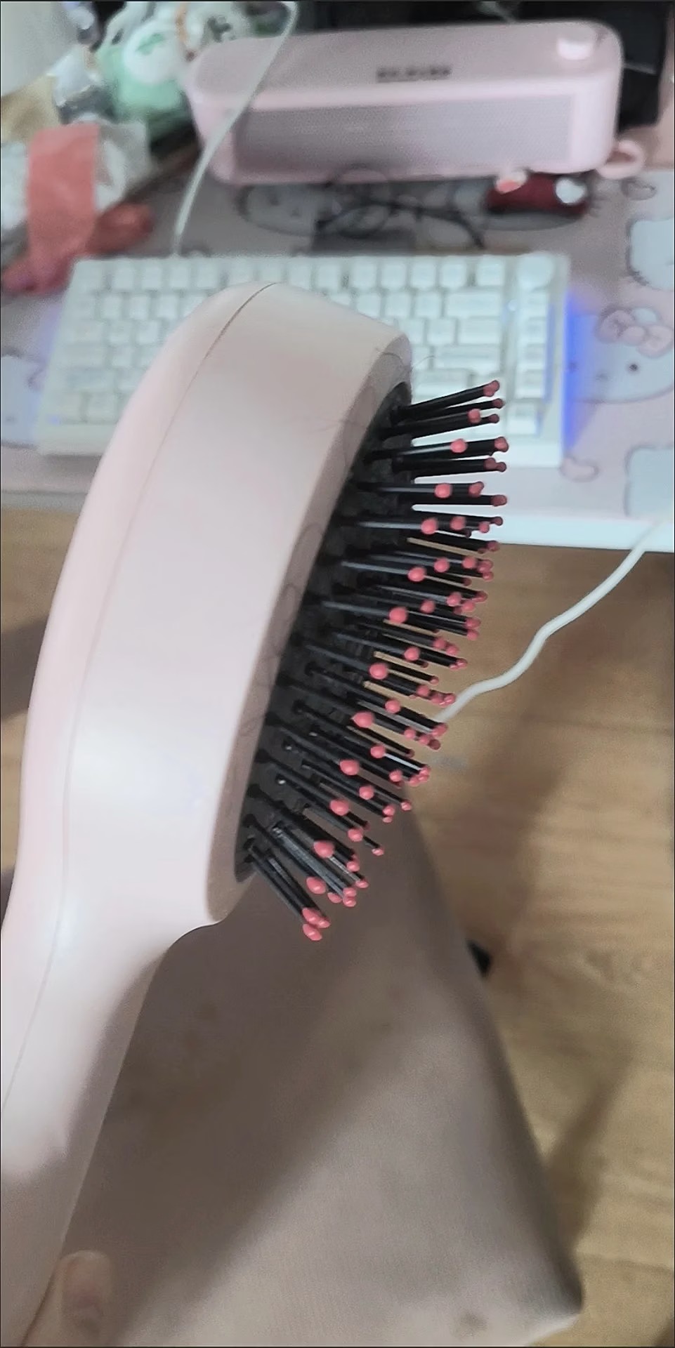 전동 두피 마사지 빗 진동 레드라이트 헤어 케어 브러시 영양액 분사 미스트 두피 마사지 모발 관리 빗 photo review