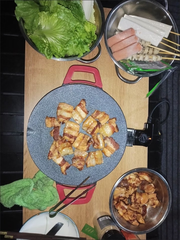 전기 그릴팬 야외용 전기 바비큐 그릴 가정용 다기능 논스틱 불판 photo review